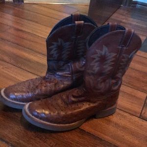 Justin Full Quill Ostrich Boots 12D